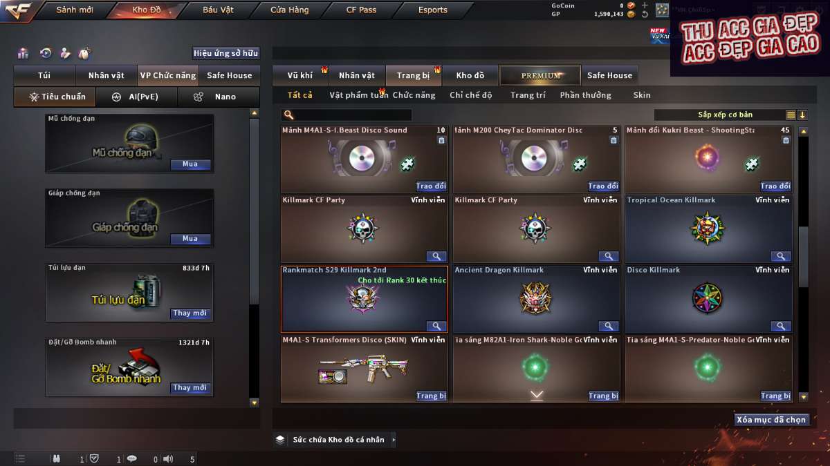 shop acc cf uy tin gia re